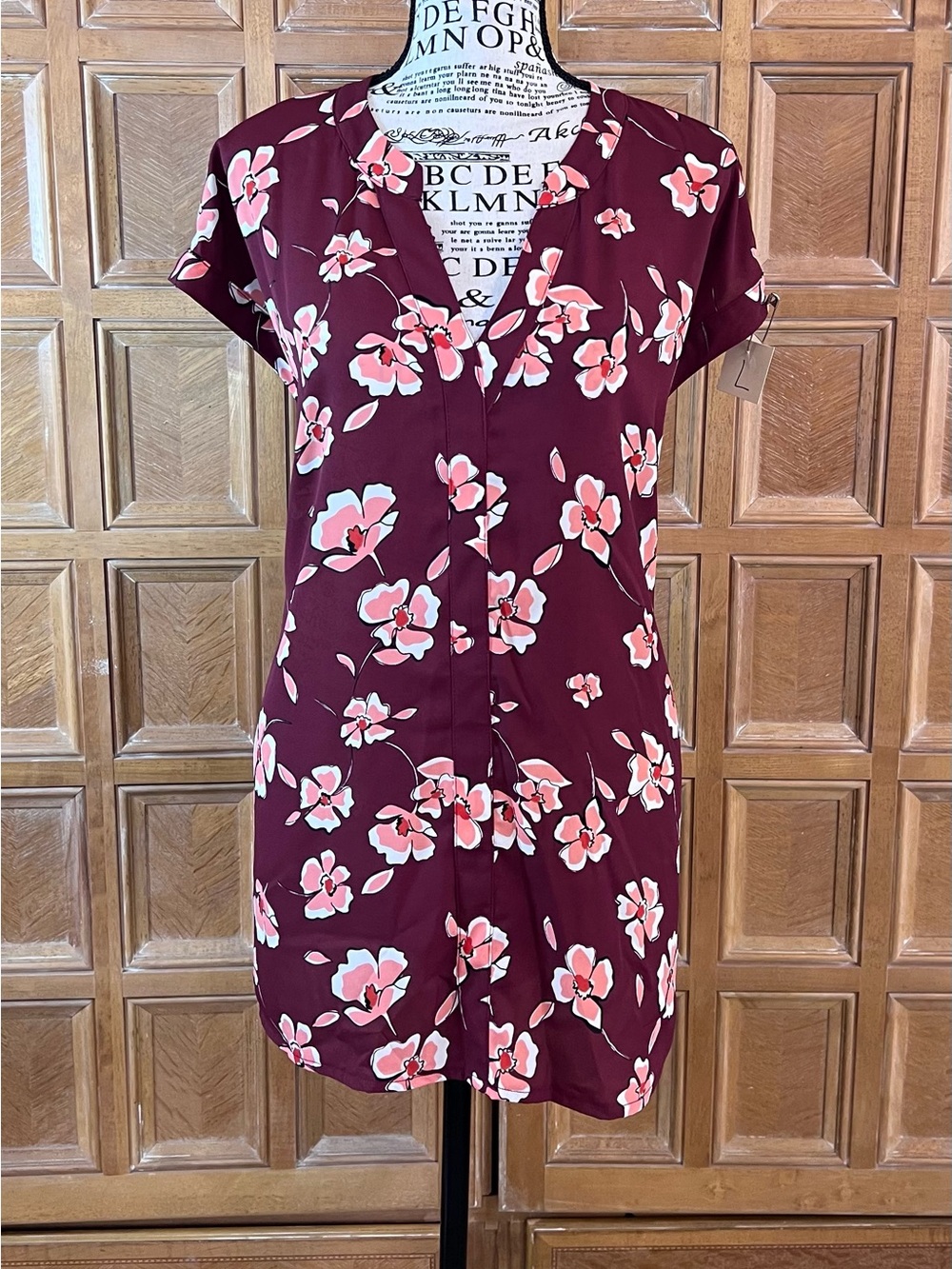 Alfani Floral Pullover Tunic Sleeveless Blouse Large